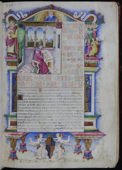 Porträt von Johannes Tinctoris aus Opus musices Joannis Tinctoris, 1483 von Nardo Rapicano