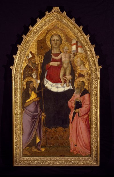 Madonna und Kind auf dem Thron mit den Heiligen Zenobius, Johannes der Täufer, Reparata und Johannes der Evangelist von Nardo di Cione