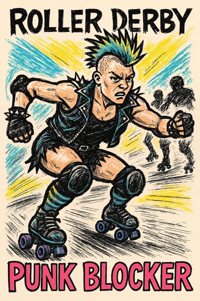 Roller Derby Punk Blocker von Natalie Bruns