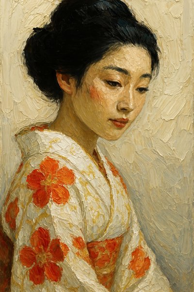 Gelassenes Kimono Porträt von Natalie Bruns