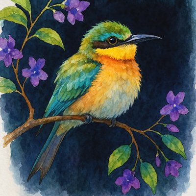 Lebendiger Vogel auf Ast von Natalie Bruns