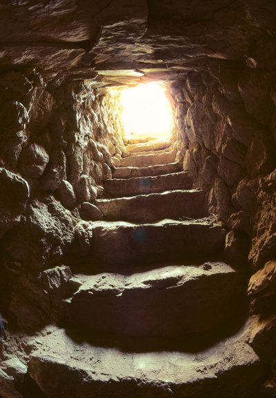 Innere Treppe des Jericho-Turms, gebaut in neolithischer Zeit von Nathan Benn