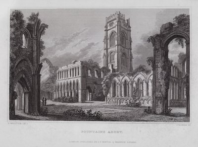 Fountains Abbey von Nathaniel (after) Whittock