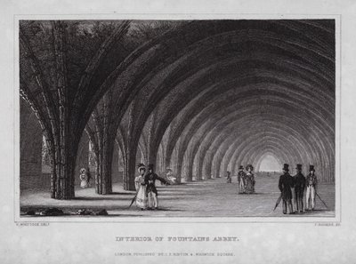 Innenraum der Fountains Abbey von Nathaniel (after) Whittock