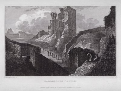 Scarborough Castle von Nathaniel (after) Whittock