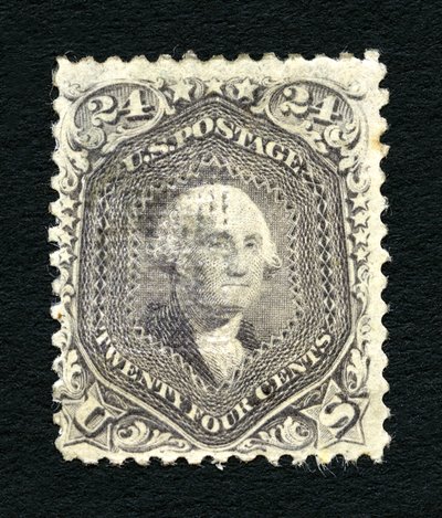 24c Washington F Grill Einzelstück, 1867 von National Bank Note Company