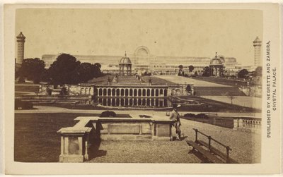 Außenansicht des Crystal Palace Gebäudes und Geländes von Negretti and Zambra