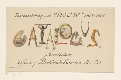 Ankündigungskarte der Ausstellung Die Frau, 1813-1913 von Nelly Bodenheim (signed by artist)