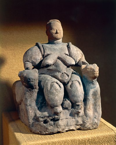 Terrakotta-Muttergöttin-Statue, aus Çatalhöyük, 6. Jahrtausend v. Chr. von Neolithic Neolithic