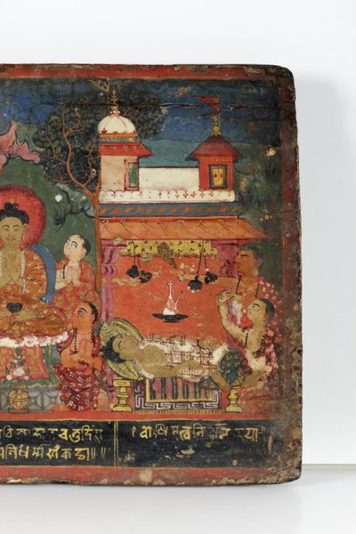 (Detail) von einem buddhistischen Manuskriptcover von Nepalese School