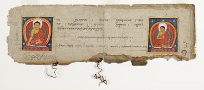 Seite aus einem buddhistischen Manuskript, möglicherweise aus dem Mahashitalanika, ca. 1400 von Nepalese School