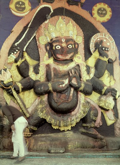 Relief von Kali auf dem Durbar-Platz von Nepalese School