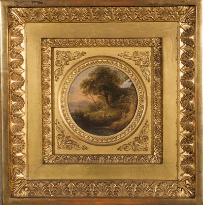 Baumlandschaft mit figürlicher Staffage von Leopold Blonder