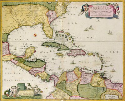 Karte von Mittelamerika von Netherlandish School
