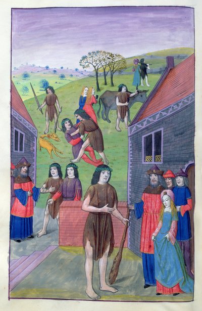 Herkules kämpft gegen Achelous und packt den Stier bei den Hörnern, 1479 von Netherlandish School
