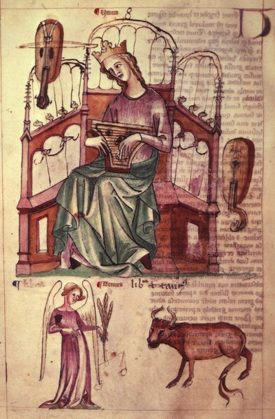 Venus spielt eine Psalter, aus 