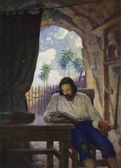 Illustration für Robinson Crusoe von Newell Convers (after) Wyeth