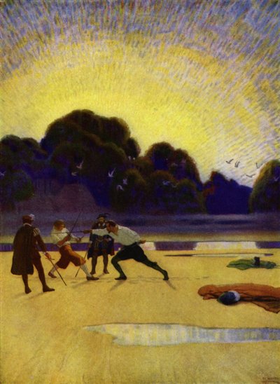 Illustration für Westward Ho! von Charles Kingsley von Newell Convers (after) Wyeth