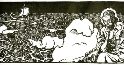 Frontispiz zu Die Odyssee von Homer von George Herbert Palmer, 1929 von Newell Convers Wyeth