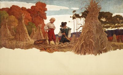 Der puritanische Maiskolbenschäler, 1941 von Newell Convers Wyeth