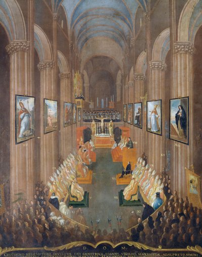 Eröffnungssitzung des Konzils von Trient 1545 (Detail) von Niccolo Dorigati