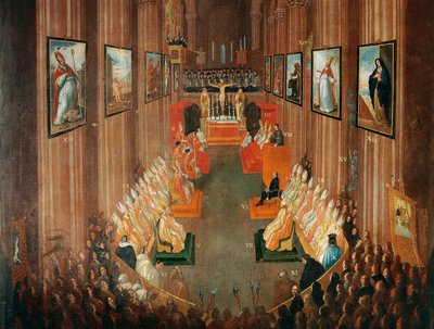 Eröffnungssitzung des Konzils von Trient 1545 (Detail) von Niccolo Dorigati