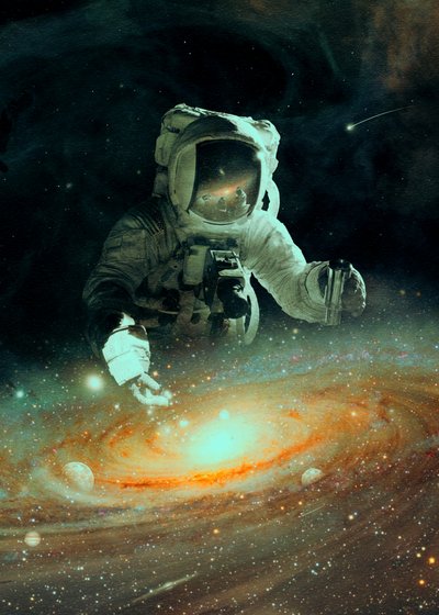 Astronaut über der Galaxie von Nicebleed