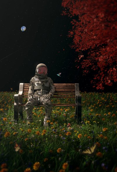Astronaut Weltraumgarten von Nicebleed