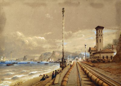 Atmosphärische Eisenbahn in Dawlish, ca. 1850 von Nicholas Condy