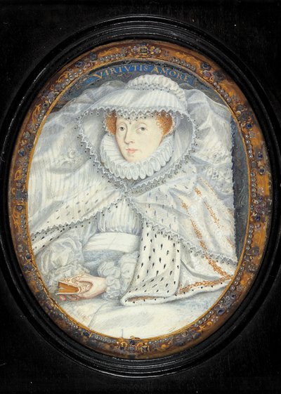 Eine Dame, traditionell identifiziert als Maria Stuart (Aquarell auf Pergament) von Nicholas Hilliard