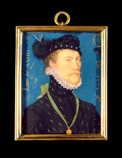 Porträt eines unbekannten Mannes, 24 Jahre alt, 1572 von Nicholas Hilliard