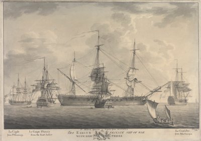 Der Ranger, Privatschiff des Krieges, mit ihren Preisen von Nicholas Pocock
