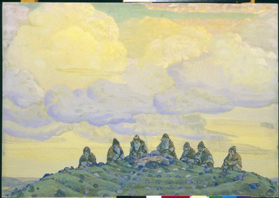 Das große Opfer: Dekor für das Ballett "Das Frühlingsopfer" von Igor Strawinsky, 1910 von Nicholas Roerich