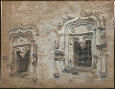 Fenster eines Hauses aus dem 17. Jahrhundert, Pskov, aus "Studien von einer Reise durch alte russische Städte", 1903 von Nicholas Roerich