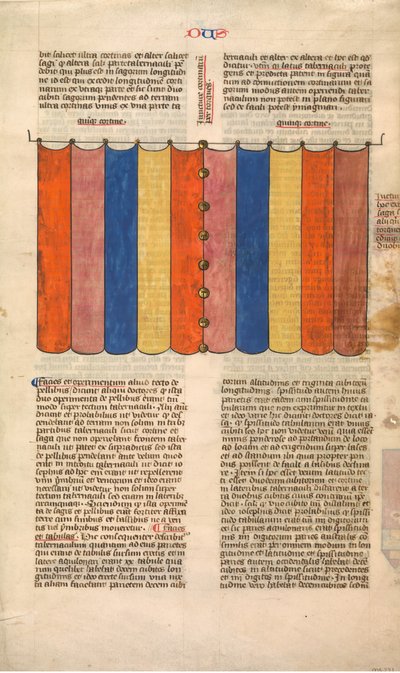Vorhang des Tabernakels, eines von sechs illustrierten Blättern aus der Postilla Litteralis von Nicholas of Lyra