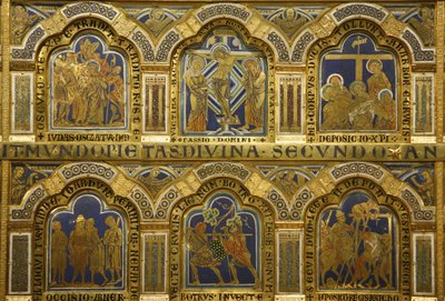 Der Verduner Altar von Nikolaus von Verdun (ca.1130/50-1205) fertiggestellt 1181, Klosterneuburg, Österreich, emaillierte Tafeln von Nicholas of Verdun