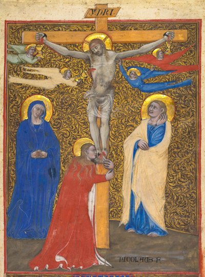 Einzelblatt aus einem Messbuch: Die Kreuzigung, ca. 1390 von Nicolò da Bologna