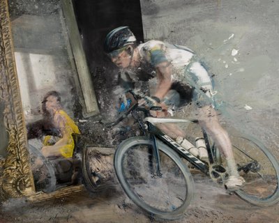 Radfahrer mit Spiegel, 2021 von Nicola Pucci