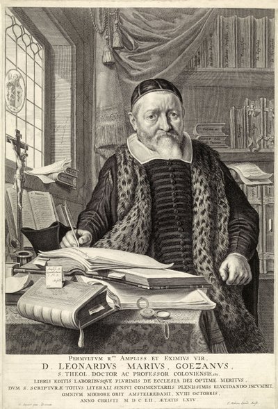 D. Leonardus Marius Goezanus, veröffentlicht 1654 (Gravur) von Nicolaes Cornelisz (c.1592 1655) Moeyaert