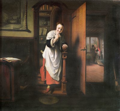 Liebende mit einer lauschenden Frau von Nicolaes Maes