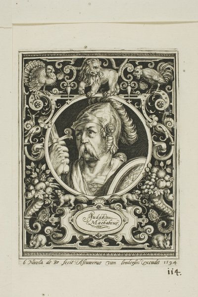 Judas Makkabäus, Platte sechs aus Die Neun Guten Helden von Nicolaes de Bruyn