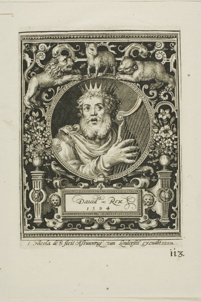 König David, Tafel fünf aus Die Neun Würdigen von Nicolaes de Bruyn