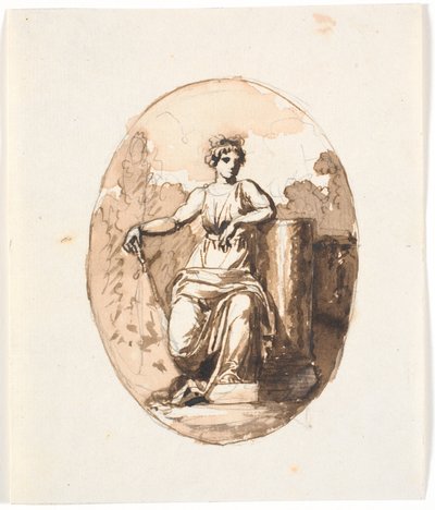 Sitzende Frauenfigur, Allegorie auf Stärke oder Beständigkeit von Nicolai Abildgaard