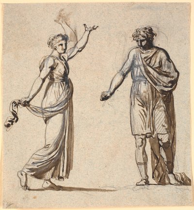 Mann und Frau in antiken Gewändern von Nicolai Abildgaard