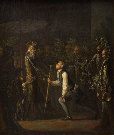 Die Potuaner sind überrascht, Niels Klim vor dem weisen Prinzen knien zu sehen von Nicolai Abildgaard