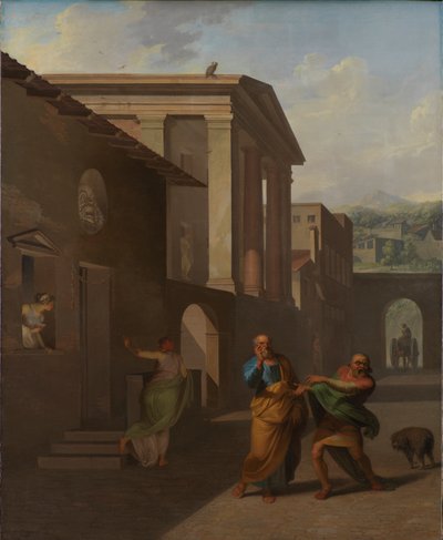Die Hebamme verabschiedet sich von dem Mädchen aus Andros von Nicolai Abraham Abildgaard