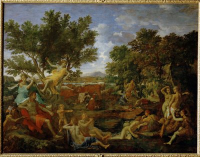 Apollon verliebt in Daphne von Nicolas (attr.to) Poussin