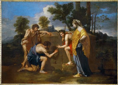 Arkadische Hirten von Nicolas (attr.to) Poussin