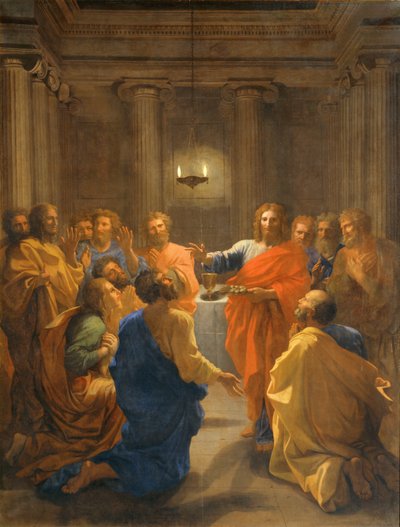 Jesus Christus instituiert die Eucharistie von Nicolas (attr.to) Poussin