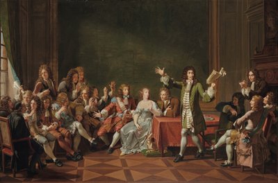 Molière liest Tartuffe bei Ninon de Lenclos von Nicolas Andre Monsiau